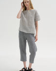 Checked Linen Shirt, Black