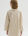 Crinkle Poplin Jacket, Cappuccino