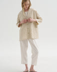 Crinkle Poplin Jacket, Cappuccino
