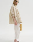 Crinkle Poplin Jacket, Cappuccino