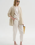 Crinkle Poplin Jacket, Cappuccino