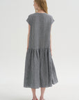 Vichy Linen Dress, Abyss