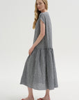 Vichy Linen Dress, Abyss