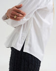 Watts - Striped Side Button Shirt, White