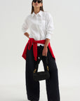 Watts - Striped Side Button Shirt, White