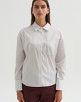Watts - Striped Side Button Shirt, Chocolate Stripe