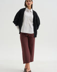 Watts - Striped Side Button Shirt, Chocolate Stripe