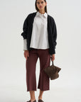 Watts - Striped Side Button Shirt, Chocolate Stripe