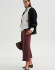 Watts - Striped Side Button Shirt, Chocolate Stripe