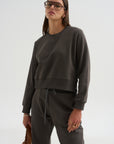 Kent - Crewneck With Snaps, Granite