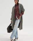 Webster Striped Boyfriend Shirt, Oxblood
