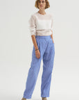 Spencer - Pleated Pants, Blue Stripe