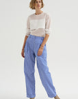 Spencer - Pleated Pants, Blue Stripe