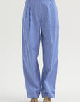Spencer - Pleated Pants, Blue Stripe