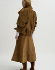 Elizabeth Long A-Line Skirt, Saddle
