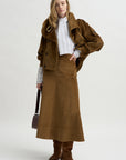Elizabeth Long A-Line Skirt, Saddle