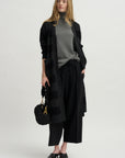Lorimer Long Cardigan, Charcoal Stripe