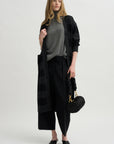 Lorimer Long Cardigan, Charcoal Stripe
