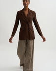 Safia - Lamb Suede, Mud Brown