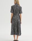 Paneled Shirt Dress, White & Black