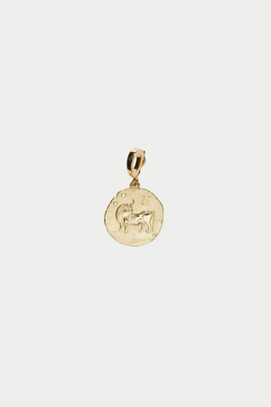 Of The Stars Taurus Small Coin Charm, Yellow Gold