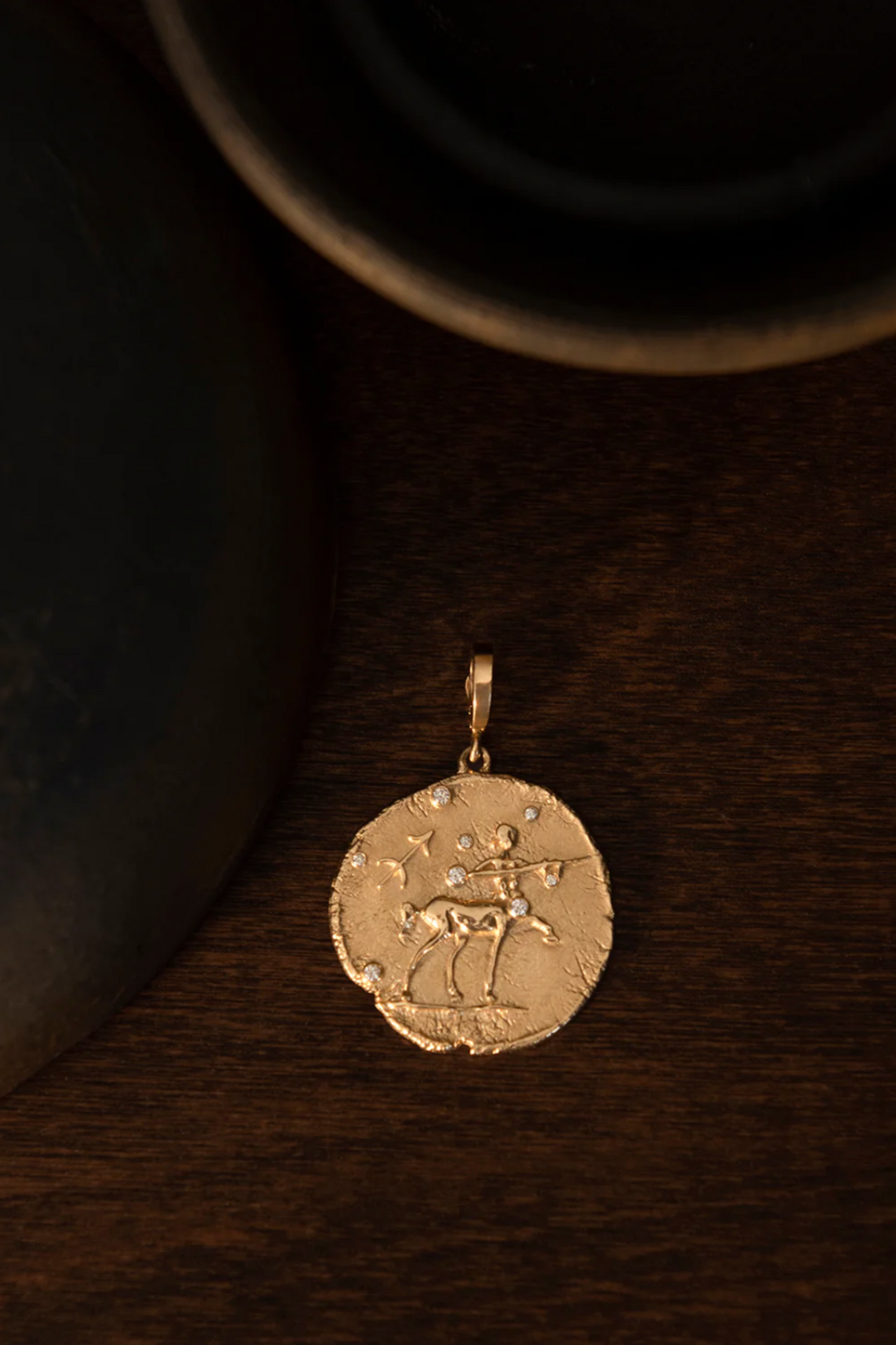 Of The Stars Sagittarius Large Coin Charm, Yellow Gold