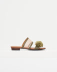 Alexa - Flat Leather Sandal, Military Green