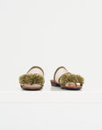 Alexa - Flat Leather Sandal, Military Green