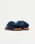 Alice - Raffia Flip Flops, Navy Blue