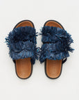 Alice - Raffia Flip Flops, Navy Blue