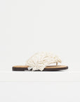 Ayla - Raffia Flip Flops, Off-White