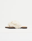 Ayla - Raffia Flip Flops, Off-White