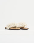 Ayla - Raffia Flip Flops, Off-White