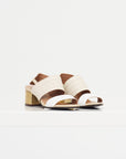 Laura - Leather Heeled Sandal, Off-White