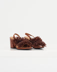 Olinda - Beaded Heeled Sandal, Cappuccino