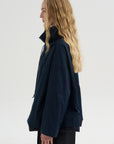 High-Neck Pearl Top, Midnight