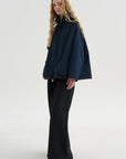 High-Neck Pearl Top, Midnight