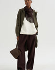 Fringed Bandana Scarf, Chocolate