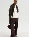 Fringed Bandana Scarf, Chocolate