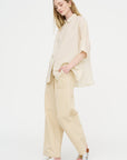 Waga Short Sleeve Shirt - Taffeta Silk, Stripe 1