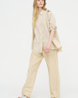 Waga Short Sleeve Shirt - Taffeta Silk, Stripe 1
