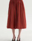 Bb Pleat Skirt, Brick