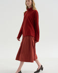 Bb Pleat Skirt, Brick