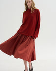 Bb Pleat Skirt, Brick
