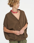 Neela - Puff Sleeve Cardigan, Bronze