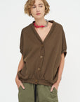 Neela - Puff Sleeve Cardigan, Bronze