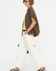 Noel - Barrel Trousers, White