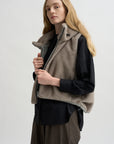 Orah Hoody Cropped Vest, Mink