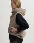 Orah Hoody Cropped Vest, Mink