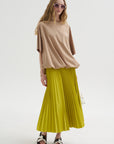 Nessa - Accordion Pleated Skirt, Atomic Yellow